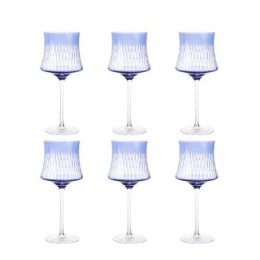 Imagem de Conjunto 6 Taças de Vidro Azul 500ML 22,5cm JL0099 BTC