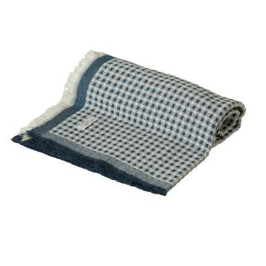 Imagem de Manta Decorativa Formah Piquet 100% Algodão para Sofá Cama e Decoração Azul LM Peter