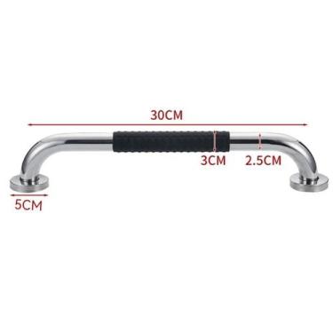 Imagem de Barra de Apoio Inox 30cm Antiderrapante para Segurança e Acessibilidad