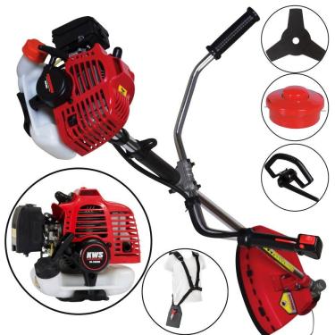Imagem de Roçadeira Profissional Kawashima KW26L á Gasolina 26CC Ideal Para Serviços Públicos, Manutenção de Rodovias e Companhias Florestais