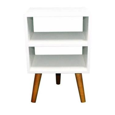 Imagem de Nicho Mesa De Cabeceira Retro Mdf Com Pé Madeira