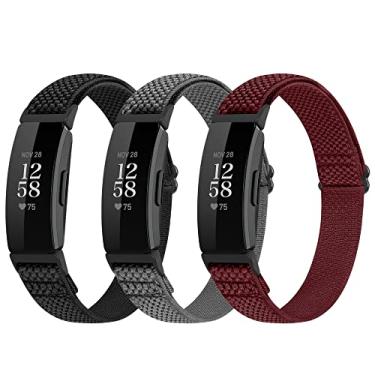Imagem de Huamanlou Pulseiras esportivas de nylon elásticas ajustáveis compatíveis com Fitbit Inspire 3/Inspire 2/Inspire/Inspire HR/Ace 2/Ace 3, pulseiras de substituição de alças elásticas de laço macio para