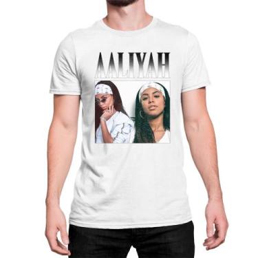 Imagem de Camiseta T-Shirt Cantora Aaliyah Rainha Do Pop Urbano - Art Sete