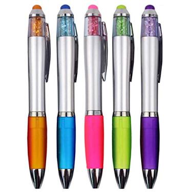 Imagem de Caneta MiSiBao Stylus, tinta preta 2 em 1, caneta esferográfica Stylus e Twist com aderência confortável para dispositivos universais de tela sensível ao toque, tablets, iPad, iPhone 6, 5-count