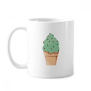 Imagem de Caneca com ilustração de sorvete de aveia verde cerâmica xícara de porcelana de café louça