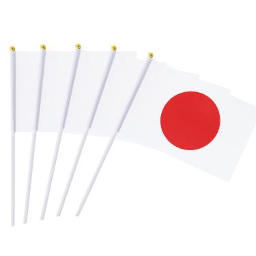 Imagem de Pacote com 25 mini bandeiras de mão pequena bandeira japonesa bandeira japonesa bandeira redonda bandeiras nacionais de topo, suprimentos de decoração de festa para desfiles, copa do mundo, eventos de festivais, festival internacional