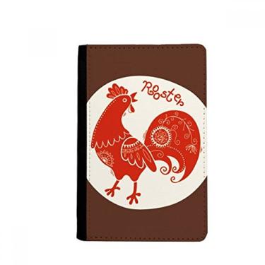Imagem de Year Of Rooster Animal China Zodíaco Vermelho Porta-passaporte Notecase Burse Carteira Carteira Carteira Porta-cartões