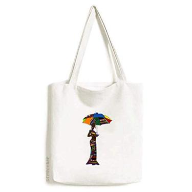 Imagem de Vestidos femininos africanos aborígenes negros, sacola de lona, bolsa de compras, bolsa casual