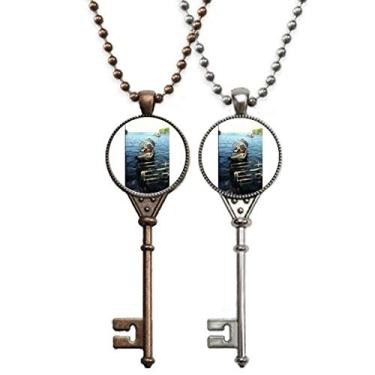 Imagem de OFFbb-USA China Lago Fishing Fotografia Chaveiro Colar Pingente Joias Decoração Casal