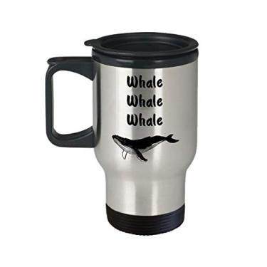 Imagem de Caneca de viagem de baleia – Copo isolado de café de cacau quente divertido – ideia de
