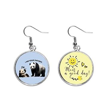 Imagem de Pai Care Panda Criança Art Deco Presente Fashion Ear Drop Sun Flower Brinco Joia Moda Moda
