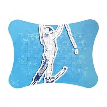 Imagem de Esporte de inverno Snowboard Aquarela Ilustração Moldura de quebra-cabeça Decoração Decoração de Imagem Enfeite de Jogo