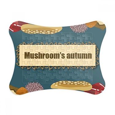 Imagem de Linda moldura de quebra-cabeça com ilustração de cogumelo azul louco decoração de imagem enfeite de jogo de quebra-cabeça