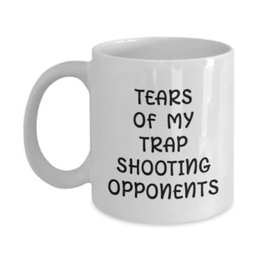 Imagem de Caneca de café com lágrimas de oponentes de tiro armadilha, xícara de café com humor de tiro de armadilha, caneca de café com brincadeiras de tiro de armadilha, xícara de café para entusiastas de tiro em armadilhas, ideia de presente de aniversário de Natal (325 ml)