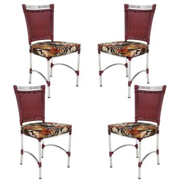 Imagem de 4 Cadeiras em Alumínio e Fibra Sintética JK Cozinha Edícula