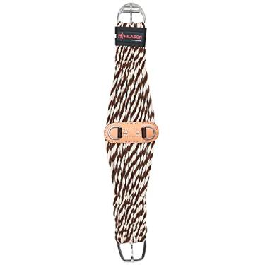 Imagem de HILASON Tan & Brown 91.4 cm Horse Western 27 Strand Double Weave Two Tone Roper Cinch | Cinch | Alça de circunferência para cavalos | Cinta traseira para sela ocidental | Cinch ocidental | Alça de