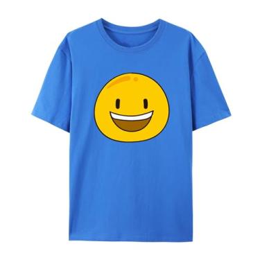 Imagem de Camisetas Emoji Sorrindo Rosto para Presentes Bom Humor, Azul, 5G