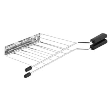 Imagem de Ioensy Suporte para fatia de pão, grelha, aquecimento, forno, utensílios de cozinha, resistente, torradeira, prateleira de pão para grelhar, assar em casa, PRETO