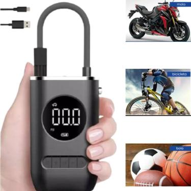 Imagem de Compressor Ar Pneu Carro Bike Moto Portátil E Power Bank