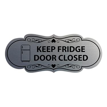 Imagem de Signs ByLITA Placa Designer Keep Fridge Door Closed (prata escovada) - média