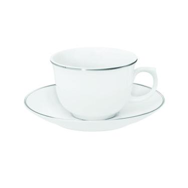 Imagem de Conjunto De Xícaras Para Chá Com Pires Em Porcelana Flamingo Com 12 Peças 240ml Oxford Sofia