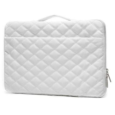 Imagem de Kinmac Capa protetora de 360° para laptop com alça para MacBook Air de 15 polegadas e 38.1 cm-39.6 cm HP, Lenovo, Dell, ASUS, Acer Notebook (bordado branco)