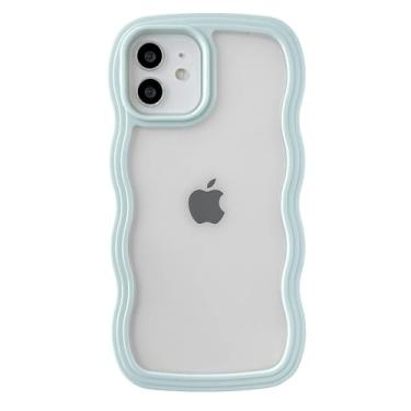 Imagem de Caseative Capa para iPhone 12, linda capa de celular macia à prova de choque em forma de moldura ondulada (verde)