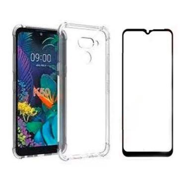 Imagem de Capinha Capa Transparente + Película Vidro 3D Para  LG K50 - Universo