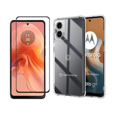 Imagem de Kit Capa Anti Impacto Motorola G34 + Película De Vidro 3D
