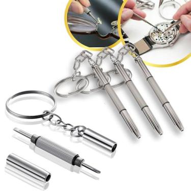 Imagem de Kit 3 Chaveiro Multifuncional 3 em 1 Mini Chave De Fenda Philips Sexta