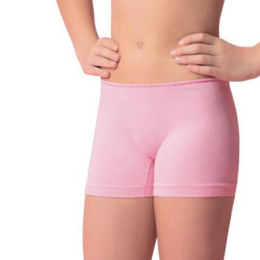Imagem de Calcinha Box Boxer Básica Infantil Selene Sem Costura Lisa Para Menina