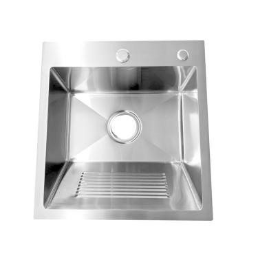 Imagem de Tanque Inox Quadrado Escovado Para Lavanderia 45x48x20cm