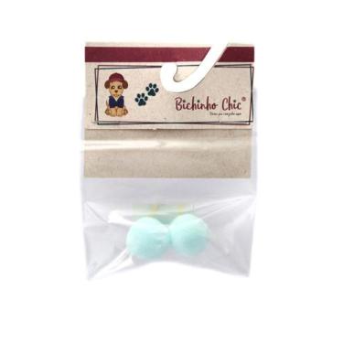 Imagem de Enfeite Pompom para Cachorro e Gato Pet - Bichinho Chic, M, Azul