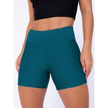 Imagem de Shorts Academia Feminino Suplex Básico Preto Donna Martins, Azul petró