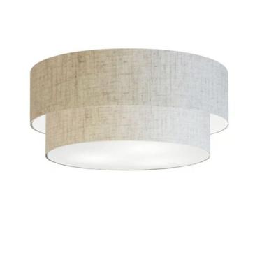 Imagem de Plafon Para Quarto Cilíndrico SQ-3064 Cúpula Cor Rústico Bege - Vivare