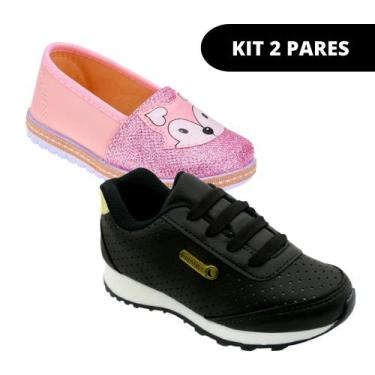 Imagem de Kit 2 Pares Sapatilha Infantil Feminina Menina Escolar - Club Happy, 2