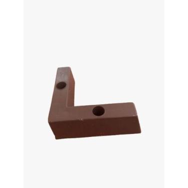 Imagem de Pes De Sofa Tipo Cantoneira Marrom Kit 06 Pes com Parafusos - Fenix me