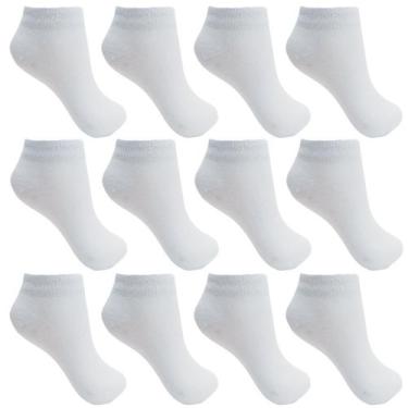 Imagem de Meia Infantil Branca Cano Curto Kit com 12 Pares - MULEKE MULEKA, 6-8 