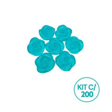 Imagem de Kit 200 Mini Rosa Sabonete Artesanal 2,5 cm Lembrancinha - D&C, AZUL