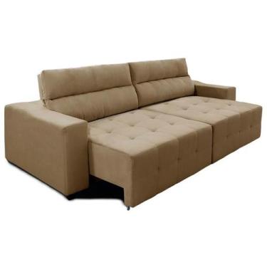 Imagem de Sofá Top Lubeck 2 metros 3 Lugares Reclinável e Retrátil Suede Castor 