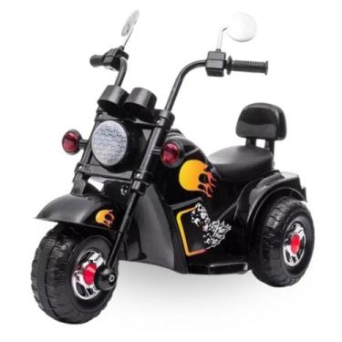 Imagem de Mini Moto Eletrica Infantil 6v Preto Com Música e Farol - ZIPPY