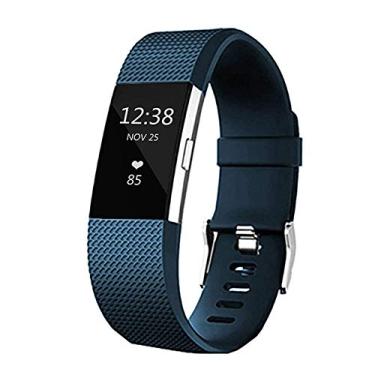 Imagem de Pulseiras de substituição para Fitbit Charge 2, pulseiras clássicas de silicone ajustáveis para Fitbit Charge 2, mulheres e homens