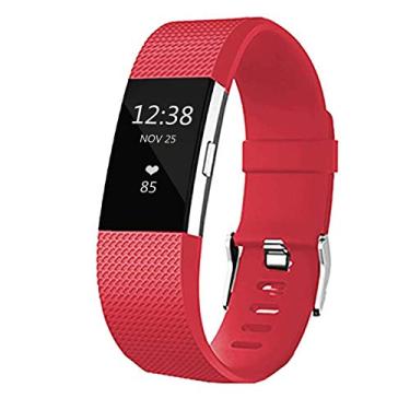 Imagem de Pulseiras de substituição para Fitbit Charge 2, pulseiras clássicas de silicone ajustáveis para Fitbit Charge 2, mulheres e homens