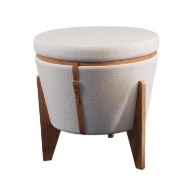 Imagem de Puff Flex Linho Claro 3 Em 1 Baú E Mesa De Centro - Armazém Dos Estofa