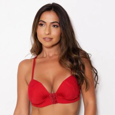 Imagem de Sutiã Nadador com Bojo Liso Sem Renda - D'Mattos Confecção, Rubi, P