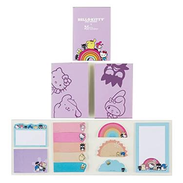 Imagem de Caderno de notas adesivas – Hello Kitty and Friends. 220 notas adesivas reposicionáveis no total – 11 blocos com 20 folhas cada por Erin Condren. Mede 8,1 cm x 11,4 cm x 1,2 cm