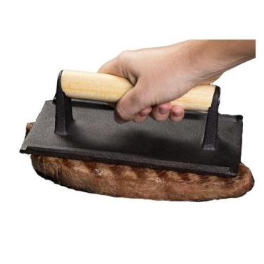Imagem de Prensador Retangular para Carnes Bife Hamburguer Ferro Prana - Grill&P