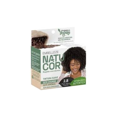 Imagem de Mini Kit Tintura Suave Natucor 2.8 Preto Tabaco Especial - Embelleze