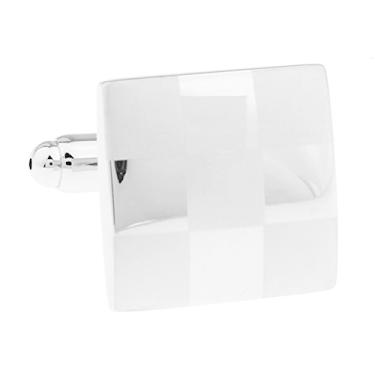 Imagem de Abotoaduras masculinas a laser clássicas quadradas luxuosas para presente de casamento e negócios