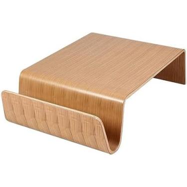 Imagem de Mesa de centro de madeira curvada, criativa, simples, totalmente maciça, sofá, mesa lateral, sala de estar, mesa de chá, mesa de coquetel, madeira, 109 x 68 x 28 cm